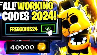 *NEW* ALL WORKING CODES FOR FIVE NIGHTS TD IN 2024 ROBLOX FIVE NIGHTS TD CODES