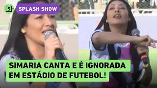 Simaria canta em jogo de futebol e é ignorada por público em Brasília