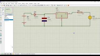 12V to 5V Step Down DC Power supply  Proteus Simulation  Circuit & Simulation