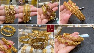 Tanishq pure 22k gold kada bangles Bottu bangles & daily wear bangles 