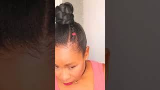 Simple & Easy hairstyle for black girls Tutorial  High Ninja Bun