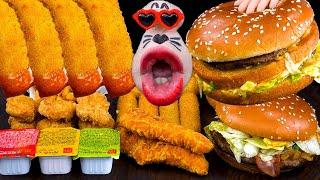 McDonalds Burger Feast Mukbang   REALMOUTHs ASMR Eating Show