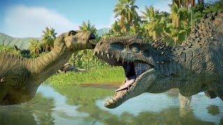 ALL GIANT DINOSAURS BATTLE ROYALE IN BYOSIN SANCTUARY - Jurassic World Evolution 2