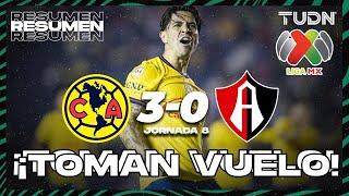 Resumen y goles  América 3-0 Atlas  Liga Mx -AP2024 - J8  TUDN