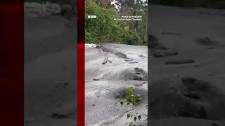 Cold lava floods Philippines village after Mt Kanlaon eruption. #Philippines #Lava #BBCNews