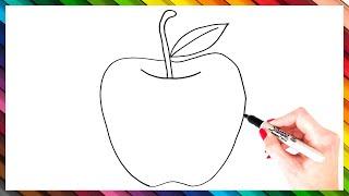 How To Draw An Apple Step By Step  Apple Drawing EASY  Super Easy Drawing Tutorials