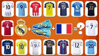 Guess the football players by their SONG JERSEY CLUB BOOTS and RED CARD Ronaldo Messi Mbappee