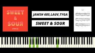 Jawsh 685 - Sweet & Sour feat. Lauv & Tyga BEST PIANO TUTORIAL & COVER