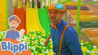 Blippi Visits Jumping Beans Indoor Playground  Learn With Blippi   Educational Videos For Kids