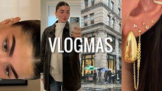 VLOGMAS DAY 5 shopping day in NYC new ear piercings haul + game night out