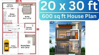 20 x 30 House Plan  20x30 Ka Ghar Ka Naksha  20x30 House Design  600 sqft Ghar ka Naksha