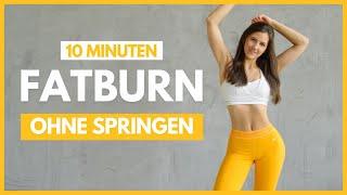 10 MIN FATBURN WORKOUT ohne Springen  Anfänger Workout zum Abnehmen  Fett verbrennen  Tina Halder