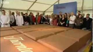 Worlds biggest chocolate bar unveiled in Derbyshire.
