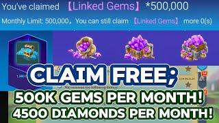 Claim Free 500K gems and Diamonds Every Month How to?  Lords Mobile