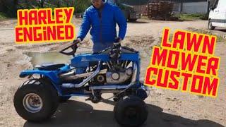 Insane Harley Davidson engined Lawnmower custom build