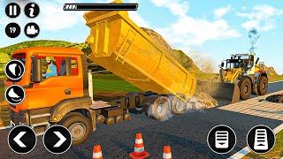 Construction Machine Transport Truck Trailer - City Road Construction Simulator - Gameplay Android