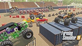 MONSTER JAM TRUCKS RALLY GRAVE DIGGER EL TORO LOCO ROLEPLAY  FS19