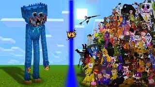 Huggy Wuggy VS All Five Nights At Freddys FNAF 1-2-3-4-5-6-Security Breach - MCPE ADDON FIGHT