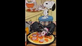 Snoopys Pizza Goes Toe-to-Toe with Lucas Pesto Pasta #luca #pasta #snoopy #pizza