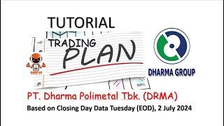 Tutorial Trading Plan &  Money Management DRMA PT Dharma Polimetal tbk EOD 2 July  2024