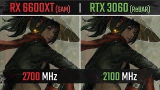 RX 6600XT vs RTX 3060  Smart Access Memory vs Resizable Bar  1080P 1440P & 4K Benchmarks