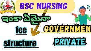 Bsc nursing fee details  Dr YSR University  full fee structure government and private.