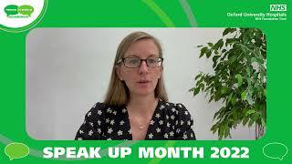 Dr Anny Sykes Interim Chief Medical Officer on Speak Up Month 2022