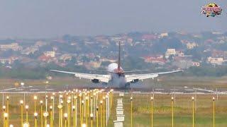 Cuaca Buruk.....landing pesawat batik air di bandara internasional Ahmad Yani Semarang Sempurna