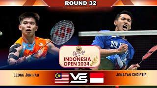 Jonatan Christie Vs Leong Jun Hao  MS  Indonesia Open 2024 Badminton