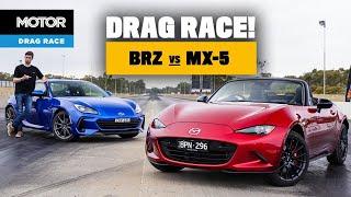 Subaru BRZ vs Mazda MX-5 DRAG RACE  MOTOR