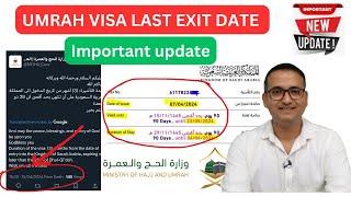 Important update Umrah visa exit date 2024  watch video completely