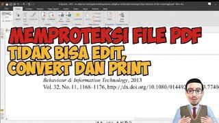 Cara Memproteksi File PDF Agar Tidak Bisa di Ubah Convert dan Juga Tidak Bisa di Print