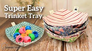 Super Easy - DIY Trinket Tray  Sewing Projects For Scrap Fabric - Cute Baskets sewingtimes