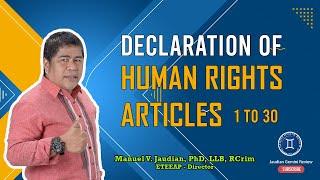 Declaration of Human Rights Articles 1 to 30