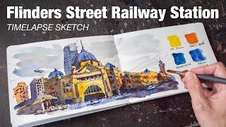 Flinders Street Railway Station sketch