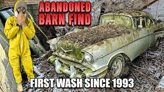 ABANDONED BARN FIND First Wash In 30 Years Bel Air Sport Coupe Satisfying Car Detailing Restoration