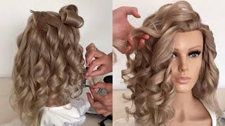 Extra volume curls on 33 mm curling iron. Video tutorial