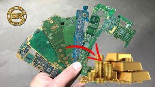 Gold Recovery From 3.5 KG Mobile Phone Circuit Boards  Recover Gold From Mobile Phone Circuits