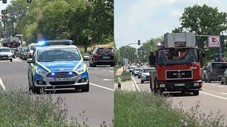 FuStW Polizei und DLK 2312 Feuerwehr Merseburg