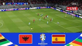 Albania vs Spain 0-1  UEFA Euro Cup 2024  Match Live Today  eFootball Pes 21 Gameplay