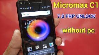 Micromax C1 7.0 Frp Reset Google Account Bypass Without Pc  Verified Tricks