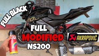 Full Black  Full Modified Ns200Bs7 And Full Exhaust System Akrapovic