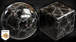 Procedural Black Veined Marble Material Blender Tutorial