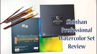 Shinhan Professional Watercolor 24 Tube Set Review + Paper & Brushes. Quality Student Grade Paints?