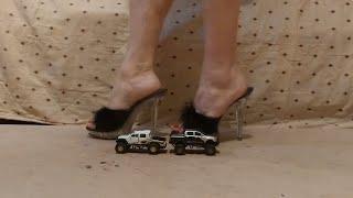 Giantess crush toy cars in heels #asmr #crushtoycar #crush