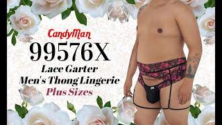 Candyman 99576X Lace Garter Thongs Mens Lingerie Pluse Size Mens Underwear - Johnnies Closet