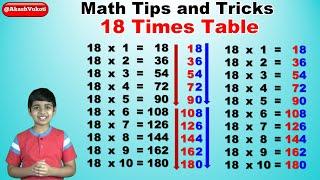 Learn 18 times multiplication table trick  Easy and fast way to learn  Math Tips and Tricks