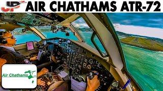 Air Chathams ATR-72 Cockpit to Chatham Islands from Auckland to Wellington