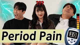 BOYS VS GIRLS Tries Period Pain Simulator For The First Time l Korean Japanese Chinese