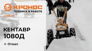 Мотоблок Кентавр 1080Д Toyokawa в работе с отвалом kronos5.bykronos5.ru